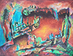 The Black Freighter 18 x 24 acrylic, fabric & tissue paper on canvas.jpg